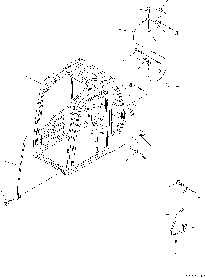 Komatsu parts book diagram for PC300-6 S/N 30001-UP: OPERATOR'S CAB (CAB ? GRIP AND OPEN LOCK) (FOR GUARD)             (FOR VANDALISM PROTECTION)