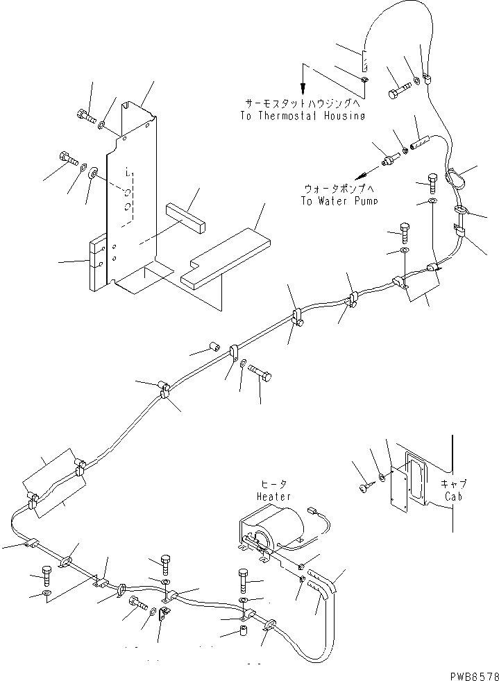 Komatsu parts book diagram for PC300-6 S/N 30001-UP: CAR HEATER (2000 KCAL)(#33001-)