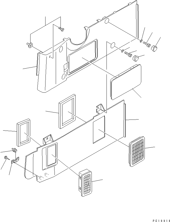 Komatsu parts book diagram for PC300-6 S/N 30001-UP: GARNISH COVER(#30001-32999)