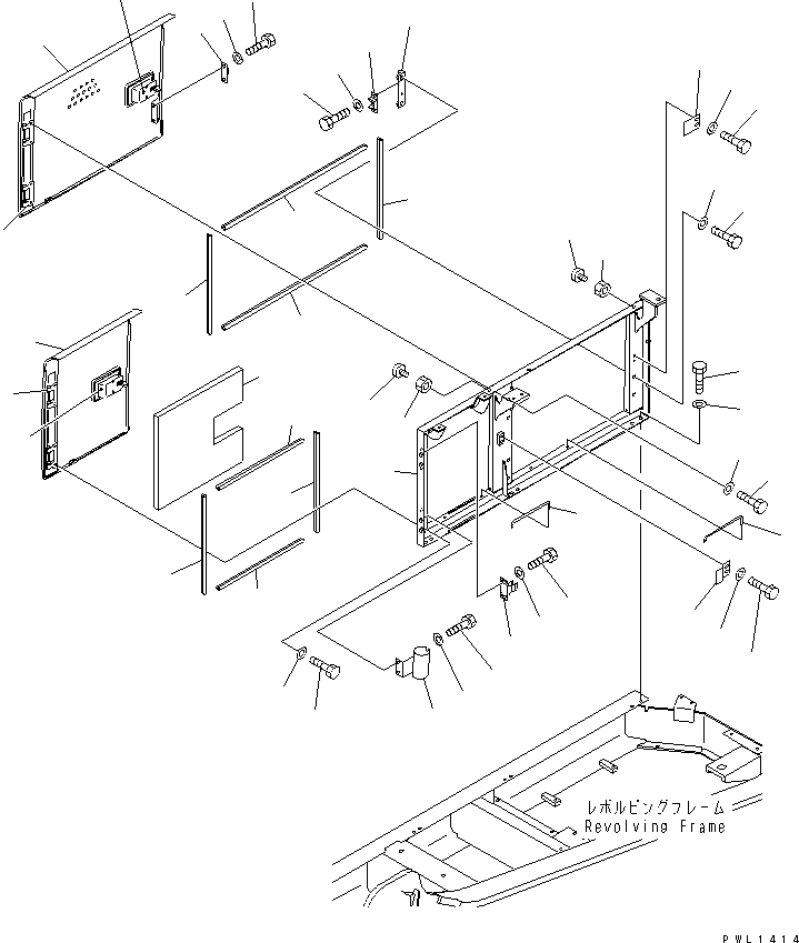 Komatsu parts book diagram for PC300-6 S/N 30001-UP: RIGHT SIDE DOOR (MACHINE CAB) (WITH HOLE)(#33466-)