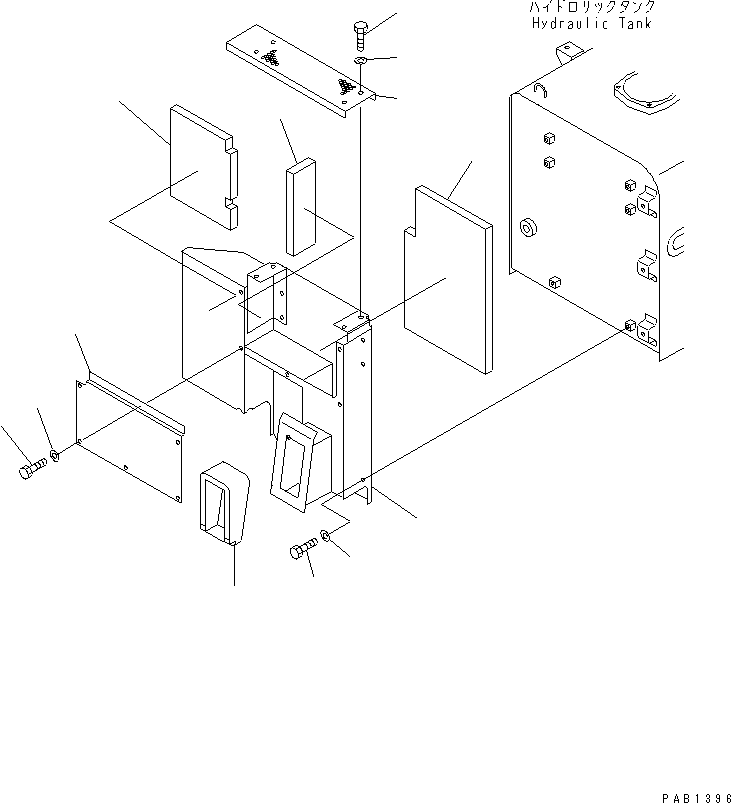 Komatsu parts book diagram for PC300-6 S/N 30001-UP: PARTITION (CAB REAR) (WITH AIR CONDITIONER)