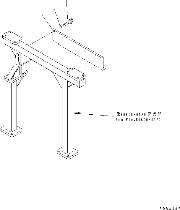 Komatsu parts book diagram for PC300-6 S/N 30001-UP: PARTITION (CAB REAR) (F.O.P.S.)(#30203-)
