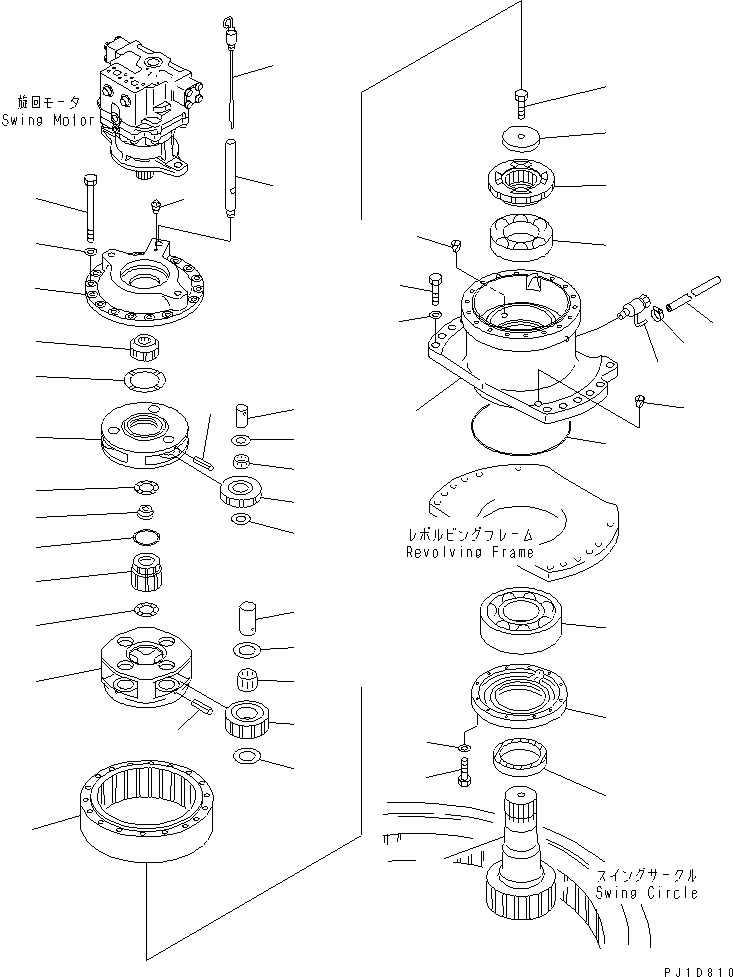 Komatsu parts book diagram for PC300-6 S/N 30001-UP: SWING MACHINERY(#33001-)