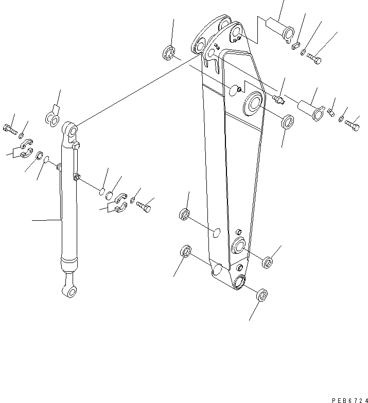 Komatsu parts book diagram for PC300-6 S/N 30001-UP: ARM LESS KIT (FOR 2.2M ARM)