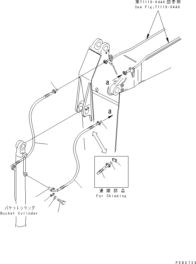 Komatsu parts book diagram for PC300-6 S/N 30001-UP: ARM (3.2M) (2.55M) (2.2M) (BUCKET CYLINDER HOSE)