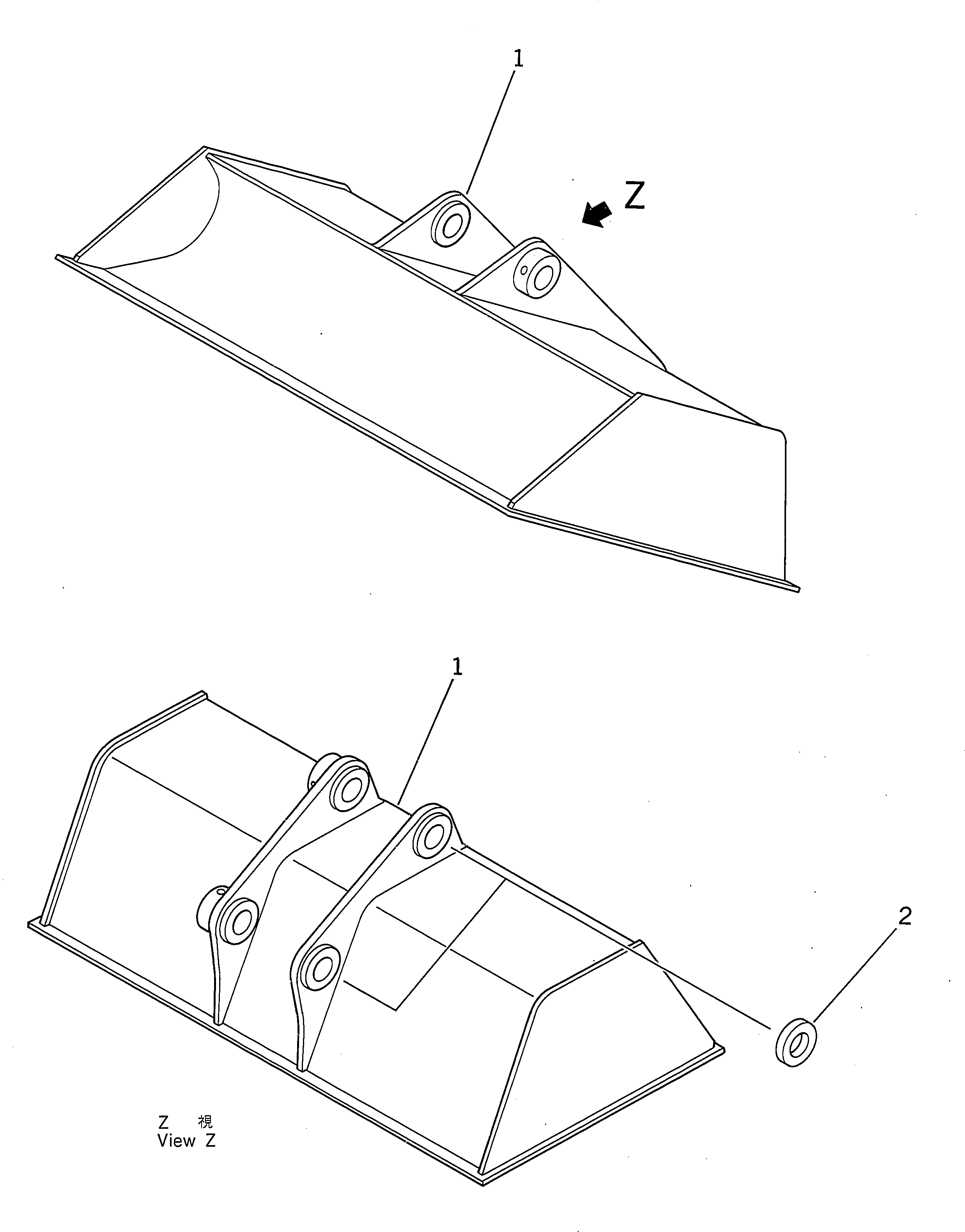 Komatsu parts book diagram for PC300-6 S/N 30001-UP: SLOPE FINISHING BUCKET