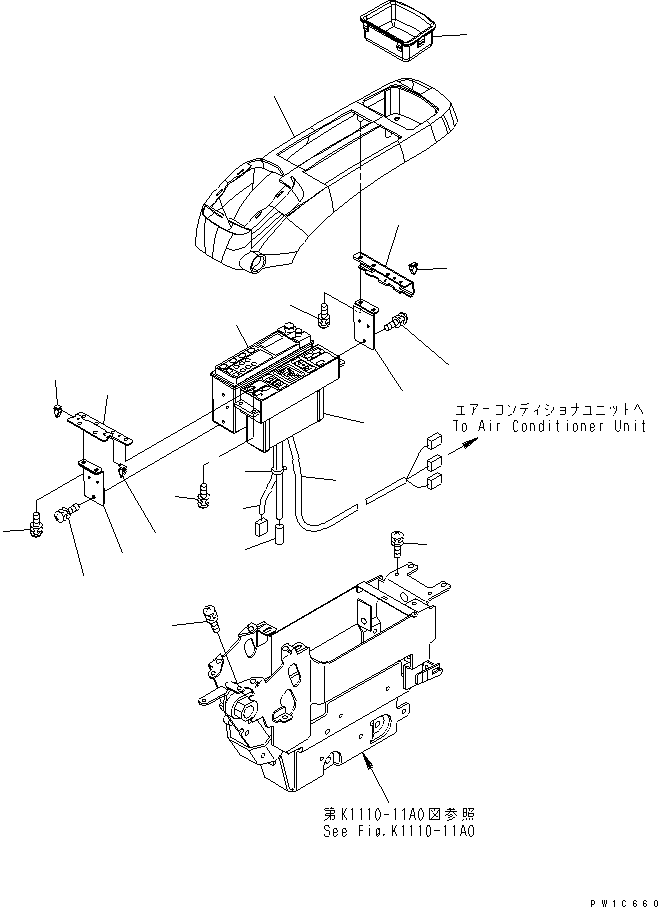 Excavators Komatsu / PC300-7-AA S/N 40001-UP(pc300-7r) / FLOOR FRAME (CONSOLE) (UPPER) (L.H.)(210520 : K1110-10A0)