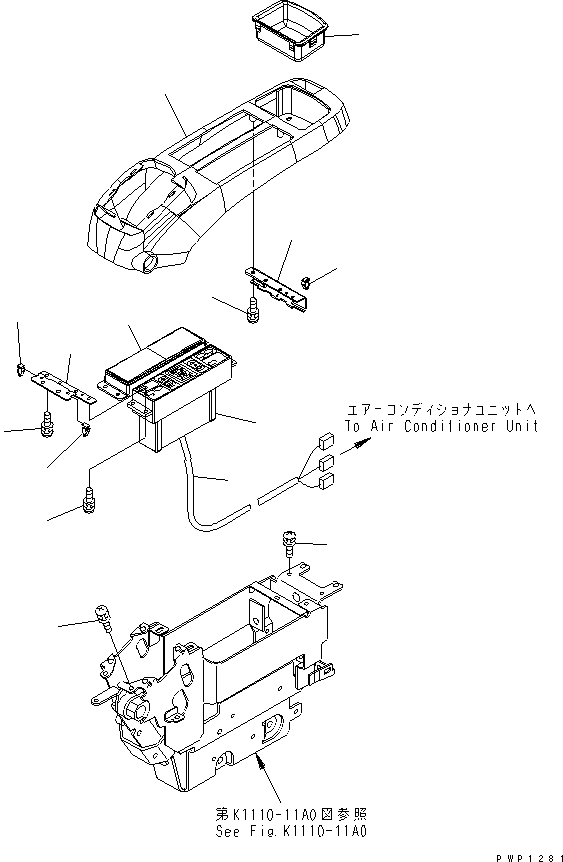 Excavators Komatsu / PC300-7-AA S/N 40001-UP(pc300-7r) / FLOOR FRAME (CONSOLE) (UPPER) (L.H.) (WITHOUT RADIO)(210530 : K1110-10A9)