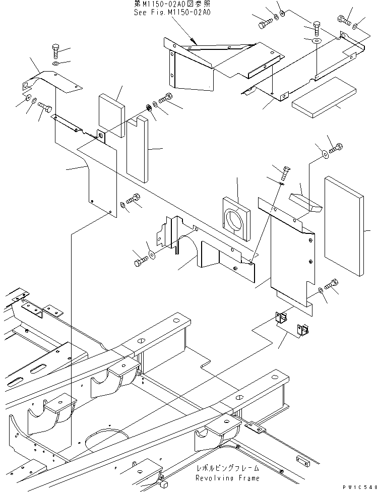 Excavators Komatsu / PC300-7-AA S/N 40001-UP(pc300-7r) / PARTITION (MACHINE CAB) (ENGINE ROOM FRONT)(#40001-40002)(240060 : M1150-01A0)