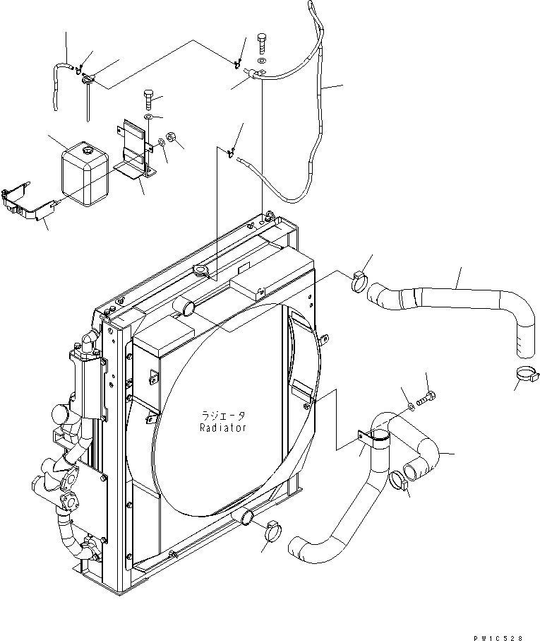 Excavators Komatsu / PC300-7 S/N 40001-UP (Overseas Version)(pc300-8c) / COOLING (RADIATOR PIPING AND SUB-TANK)(#40001-45000)(060080 : C0100-03A0)