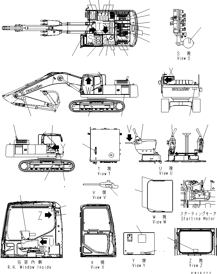 Excavators Komatsu / PC300-7 S/N 40001-UP (Overseas Version)(pc300-8c) / DECAL AND PLATE (ENGLISH)(#40001-45000)(390060 : U0100-01A5)