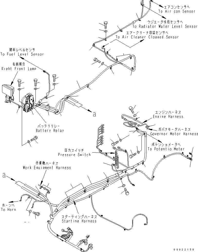 Excavators Komatsu / PC300-7 S/N 40001-UP (Rops Cab / Forestry Spec. (For KAL))(pc300-9c) / WIRING HARNESS (MAIN HARNESS) (WIRING HARNESS AND CLIP)(#40001-45000)(120040 : E0200-03A0)