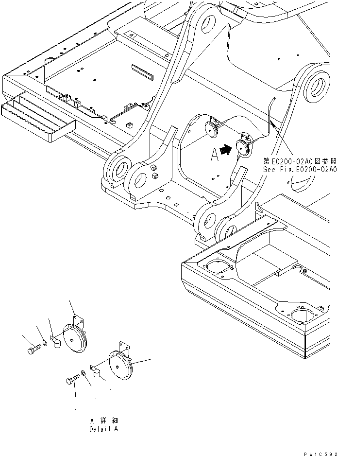 Excavators Komatsu / PC300-7 S/N 40001-UP (Rops Cab / Forestry Spec. (For KAL))(pc300-9c) / HORN(120110 : E0410-01A0)