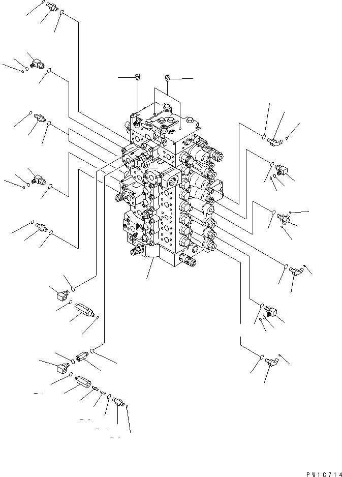 Excavators Komatsu / PC300-7 S/N 40001-UP (Rops Cab / Forestry Spec. (For KAL))(pc300-9c) / MAIN VALVE (CONNECTING PARTS) (1/2) (1 ACTUATOR)(150020 : H0120-01A1)
