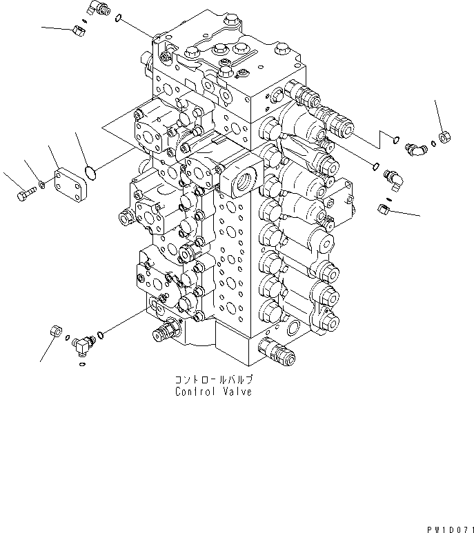 Excavators Komatsu / PC300-7 S/N 40001-UP (Rops Cab / Forestry Spec. (For KAL))(pc300-9c) / MAIN VALVE (SERVICE VALVE PLUG) (1 ACTUATOR)(150050 : H0120-04A2)