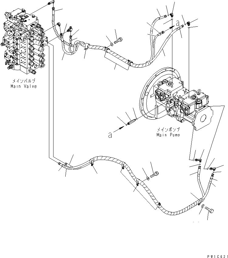 Excavators Komatsu / PC300-7 S/N 40001-UP (Rops Cab / Forestry Spec. (For KAL))(pc300-9c) / LS PIPING(150190 : H1810-01A0)