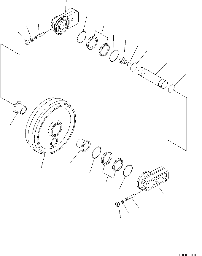 Excavators Komatsu / PC300-7 S/N 40001-UP (Rops Cab / Forestry Spec. (For KAL))(pc300-9c) / FRONT IDLER (FOR VARIABLE GAUGE)(#41107-)(330020 : R0110-01A3)
