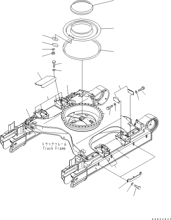 Excavators Komatsu / PC300-7 S/N 40001-UP (Rops Cab / Forestry Spec. (For KAL))(pc300-9c) / TRACK FRAME (GREASE BATH AND STEP)(#41107-)(330190 : R1100-03A4)