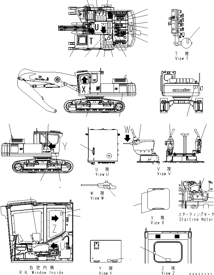Excavators Komatsu / PC300-7 S/N 40001-UP (Rops Cab / Forestry Spec. (For KAL))(pc300-9c) / DECAL AND PLATE (ENGLISH) (KAL SPEC.)(#41107-)(390010 : U0100-01B9)