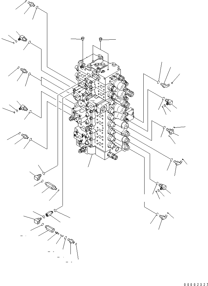 Excavators Komatsu / PC300-8 S/N 60001-60021(pc300-bc) / MAIN VALVE (CONNECTING PARTS) (1/2) (2 ACTUATOR)(#60001-)(150080 : H0120-01A7)