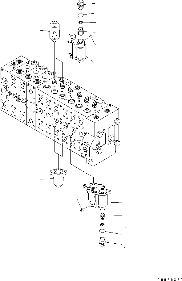 Excavators Komatsu / PC300-8 S/N 60001-60021(pc300-bc) / MAIN VALVE (2-ACTUATOR) (2/25)(#60001-)(481220 : Y1666-32A0)
