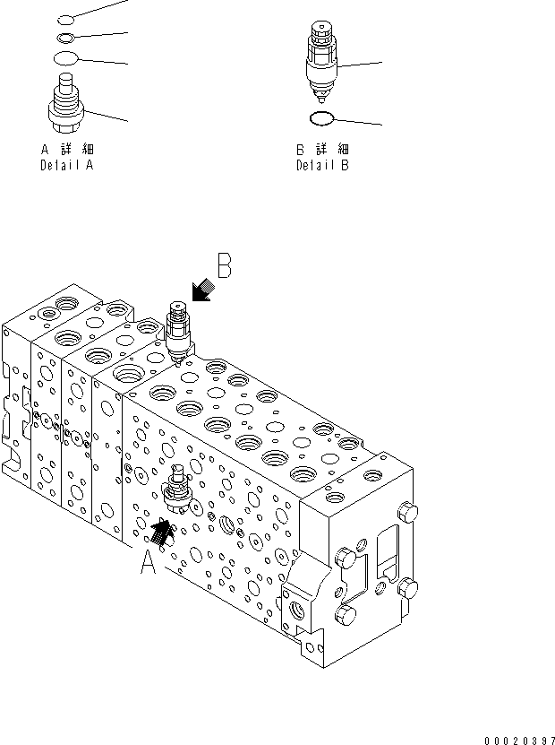 Excavators Komatsu / PC300-8 S/N 60001-60021(pc300-bc) / MAIN VALVE (2-ACTUATOR) (19/25)(#60001-)(481390 : Y1666-49A0)