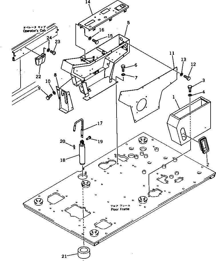 Komatsu parts book diagram for PC300LC-3 S/N 12001-UP: LONG LEVER STAND