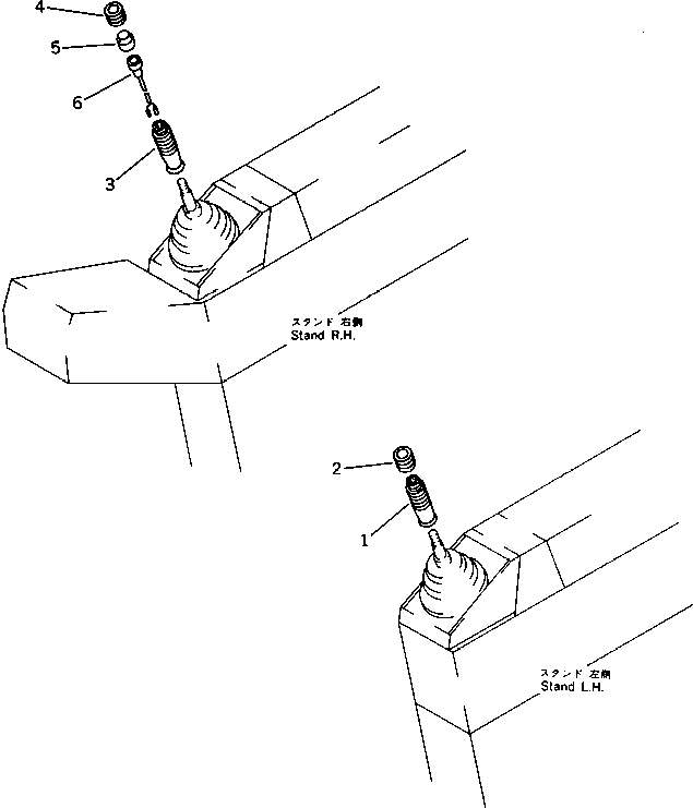 Komatsu parts book diagram for PC300LC-3 S/N 12001-UP: KNOB AND HORN SWITCH (FOR WRIST CONTROL)(#12601-)