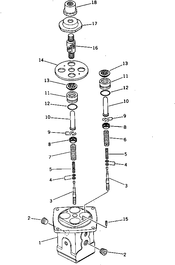 Komatsu parts book diagram for PC300LC-3 S/N 12001-UP: P.P.C. VALVE (FOR WRIST CONTROL)