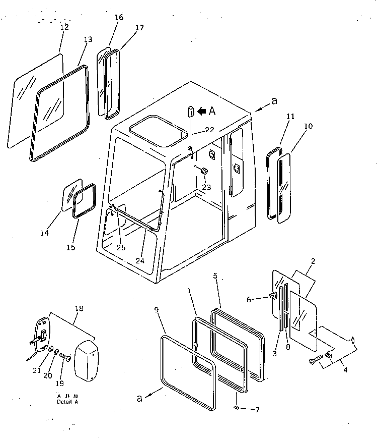Komatsu parts book diagram for PC300LC-3 S/N 12001-UP: OPERATOR'S CAB (4/6) (TYPE 2) (EXCEPT JAPAN)(#12957-)