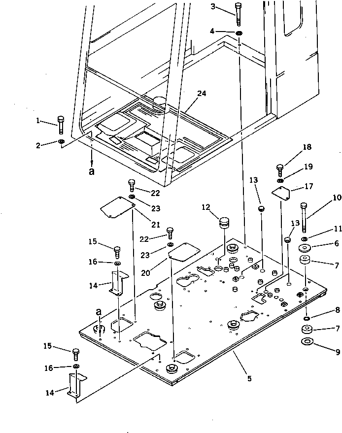 Komatsu parts book diagram for PC300LC-3 S/N 12001-UP: OPERATOR'S CAB ? FLOOR FRAME (FOR WRIST CONTROL)(#12889-)