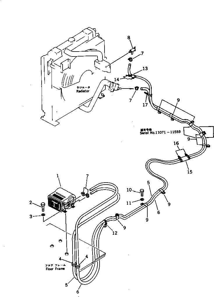 Komatsu parts book diagram for PC300LC-3 S/N 12001-UP: CAR HEATER(#12889-)