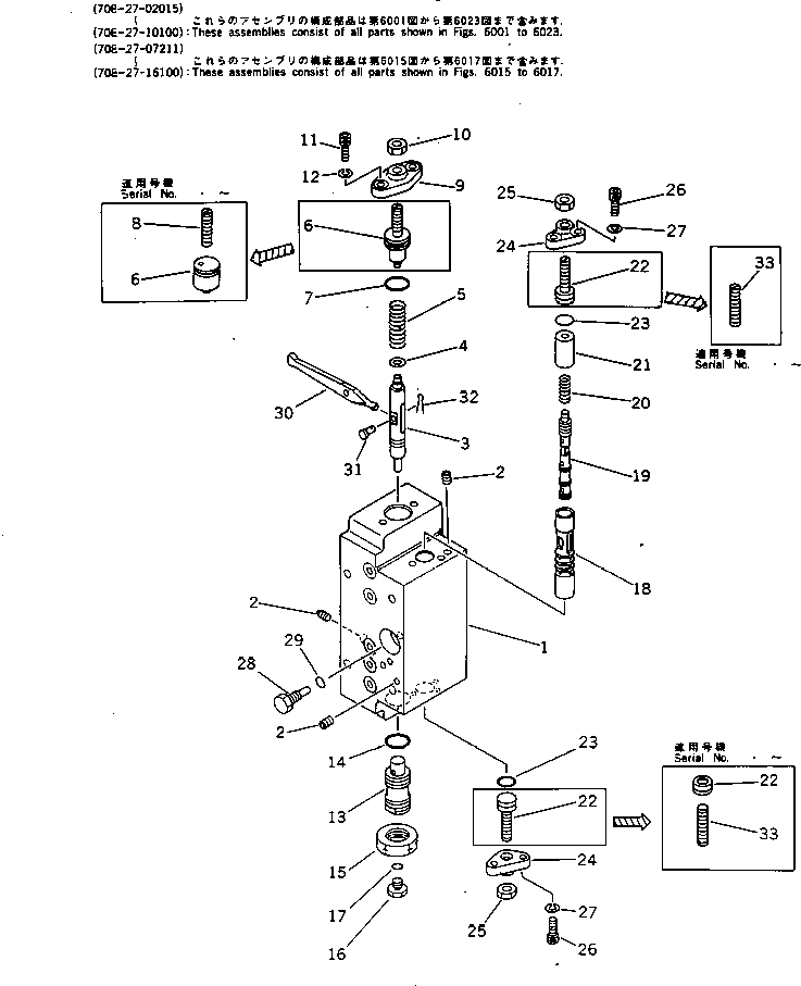 Komatsu parts book diagram for PC300LC-3 S/N 12001-UP: SERVO VALVE ? REAR (2/3) (WITH 3-STAGE SELECTOR MODE OLSS)(#12001-.)