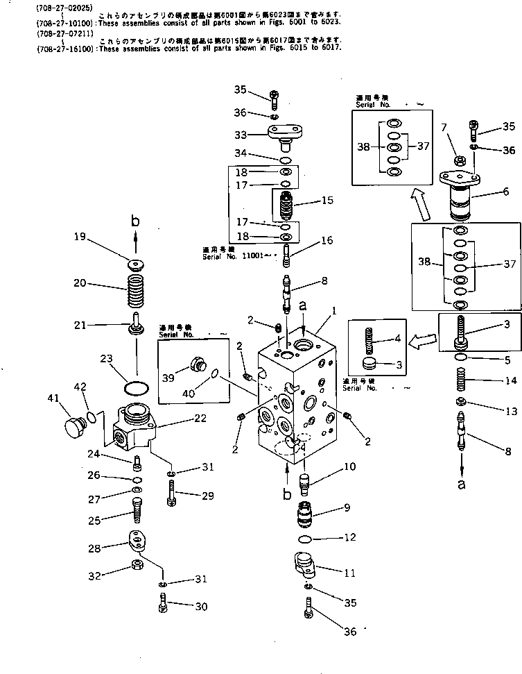 Komatsu parts book diagram for PC300LC-3 S/N 12001-UP: SERVO VALVE ? REAR (3/3) (WITH 2-STAGE SELECTOR MODE OLSS)(#12001-.)