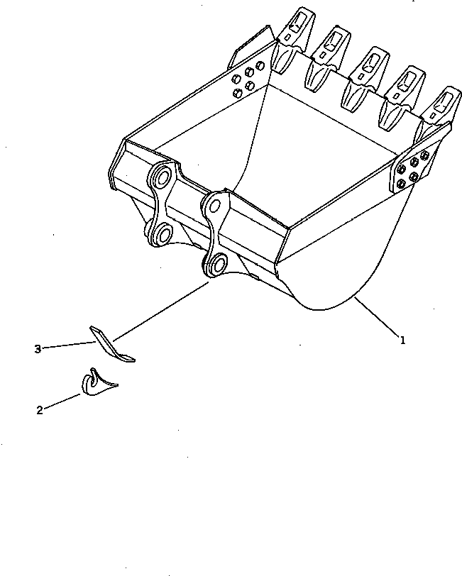 Komatsu parts book diagram for PC300LC-3 S/N 12001-UP: BUCKET ? WITH HOOK (EXCEPT JAPAN)