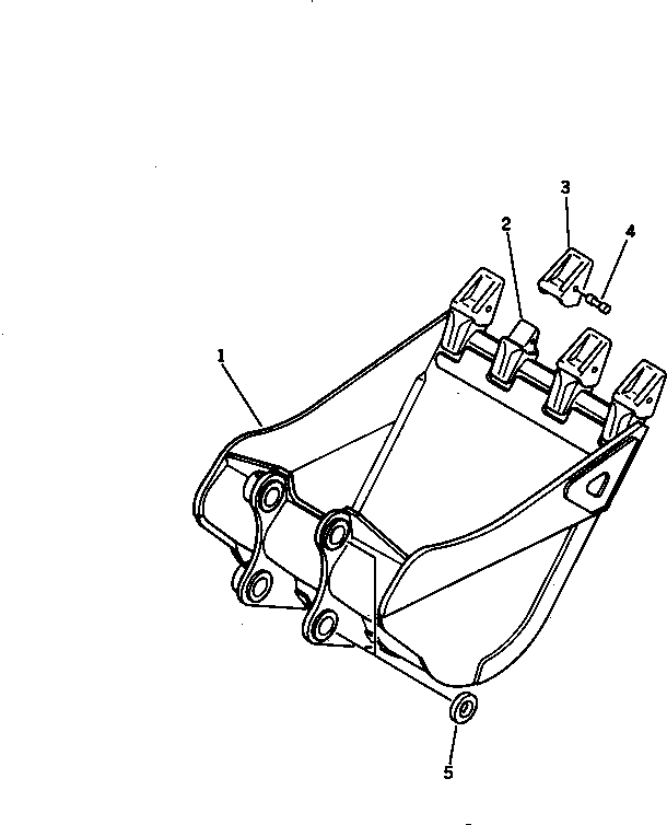 Komatsu parts book diagram for PC300LC-3 S/N 12001-UP: ROCK BUCKET ? 1.0M3 WIDTH 1090MM