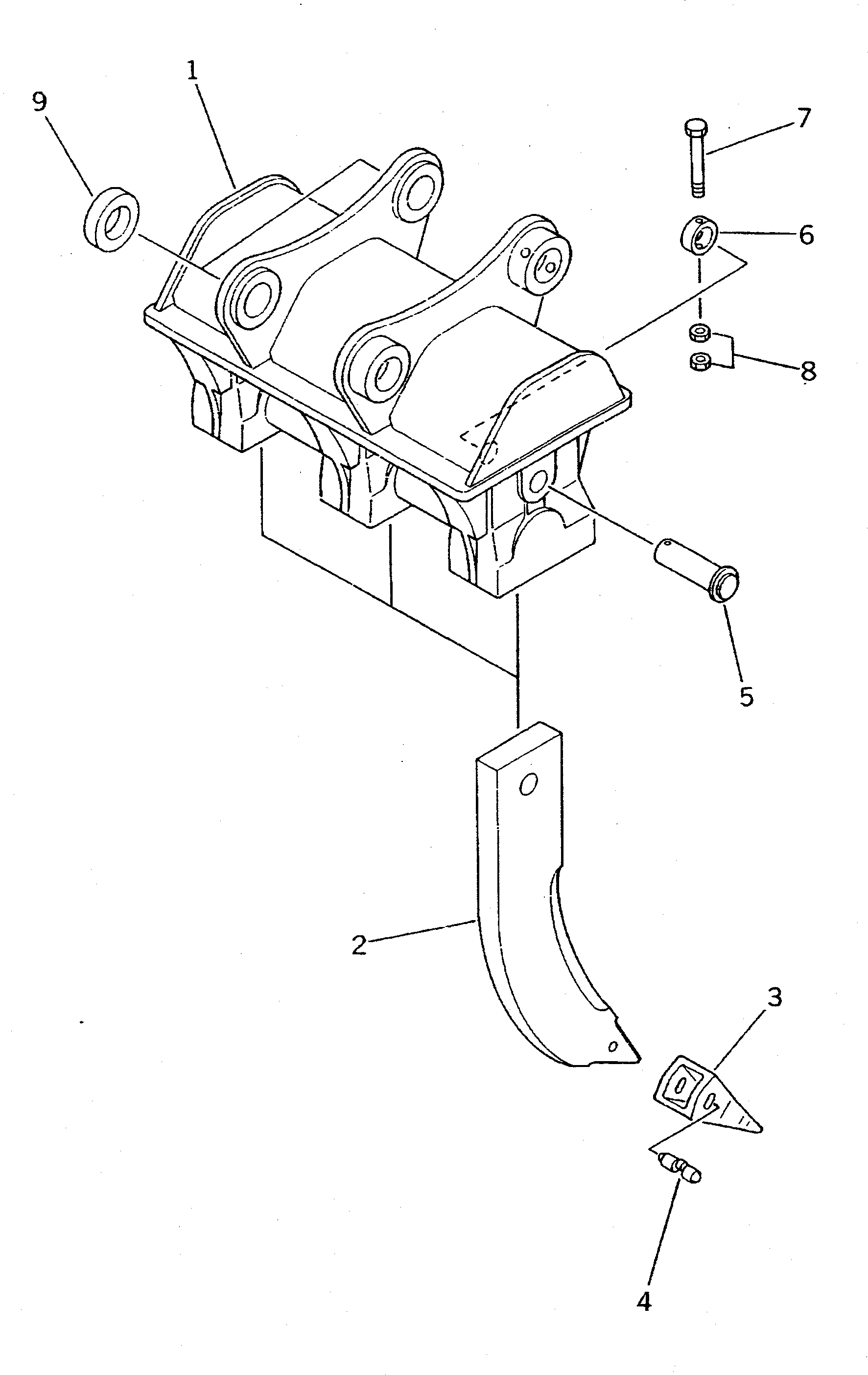 Komatsu parts book diagram for PC300LC-3 S/N 12001-UP: THREE SHANK RIPPER