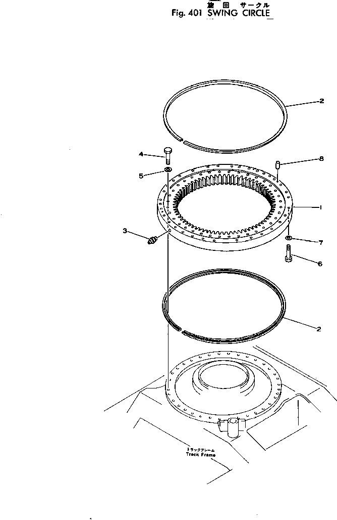 Komatsu parts book diagram for PC300LC-1 S/N 10001-UP: SWING CIRCLE
