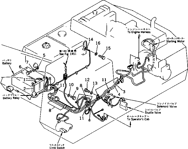 Excavators Komatsu / PC300LC-3 S/N 12001-UP(pc300l4r) / ELECTRICAL SYSTEM (WIRING) (1/4) (WITH AUTO DECELERATION ? SWING MECHANICAL BRAKE ? 3-STAGE)(030220 : 1433)