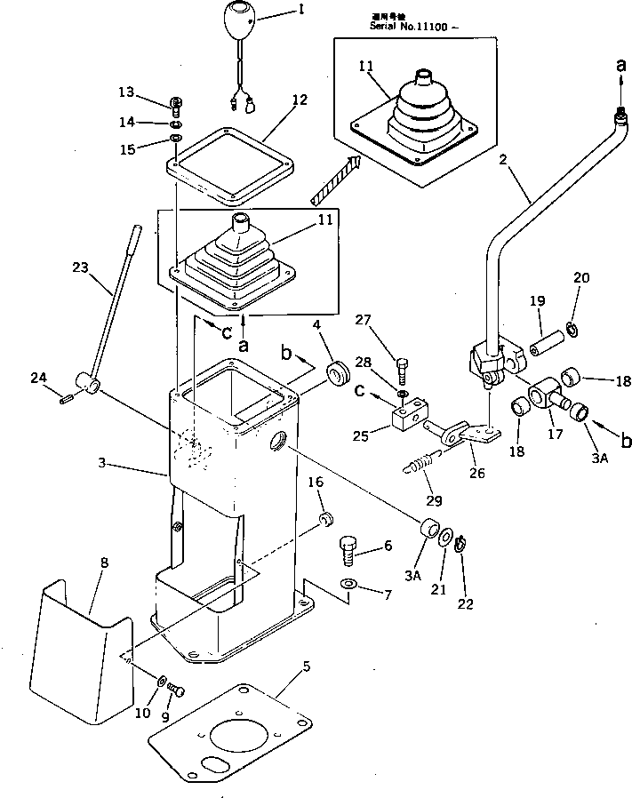 Excavators Komatsu / PC300LC-3 S/N 12001-UP(pc300l4r) / LONG LEVER CONTROL AND STAND ? R.H. (1/2)(120090 : 4411)