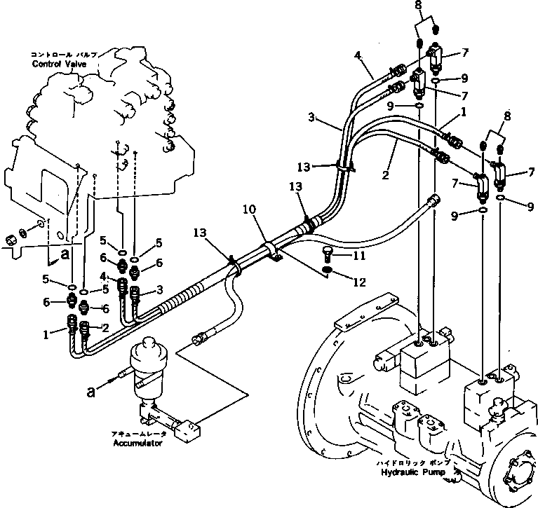 Excavators Komatsu / PC300LC-3 S/N 12001-UP(pc300l4r) / O.L.S.S. PIPING (FOR LONG LEVER CONTROL)(120350 : 4601)