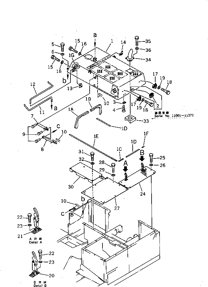 Excavators Komatsu / PC300LC-3 S/N 12001-UP(pc300l4r) / MACHINERY COMPARTMENT (1/5) (WITH VANDALISM)(150020 : 5101)