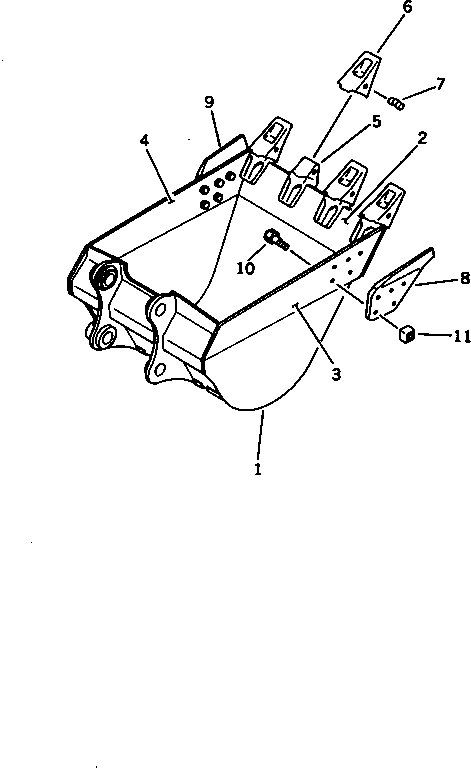 Excavators Komatsu / PC300LC-3 S/N 12001-UP(pc300l4r) / BUCKET ? 1.0M.3 ? WIDTH 1105MM (HORIZONTAL PIN TYPE)(210110 : 7112)