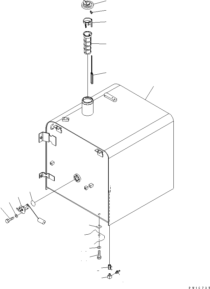 Excavators Komatsu / PC300LC-7-BA S/N 40001-UP(pc300l5r) / FUEL TANK(090010 : D0100-01A0)