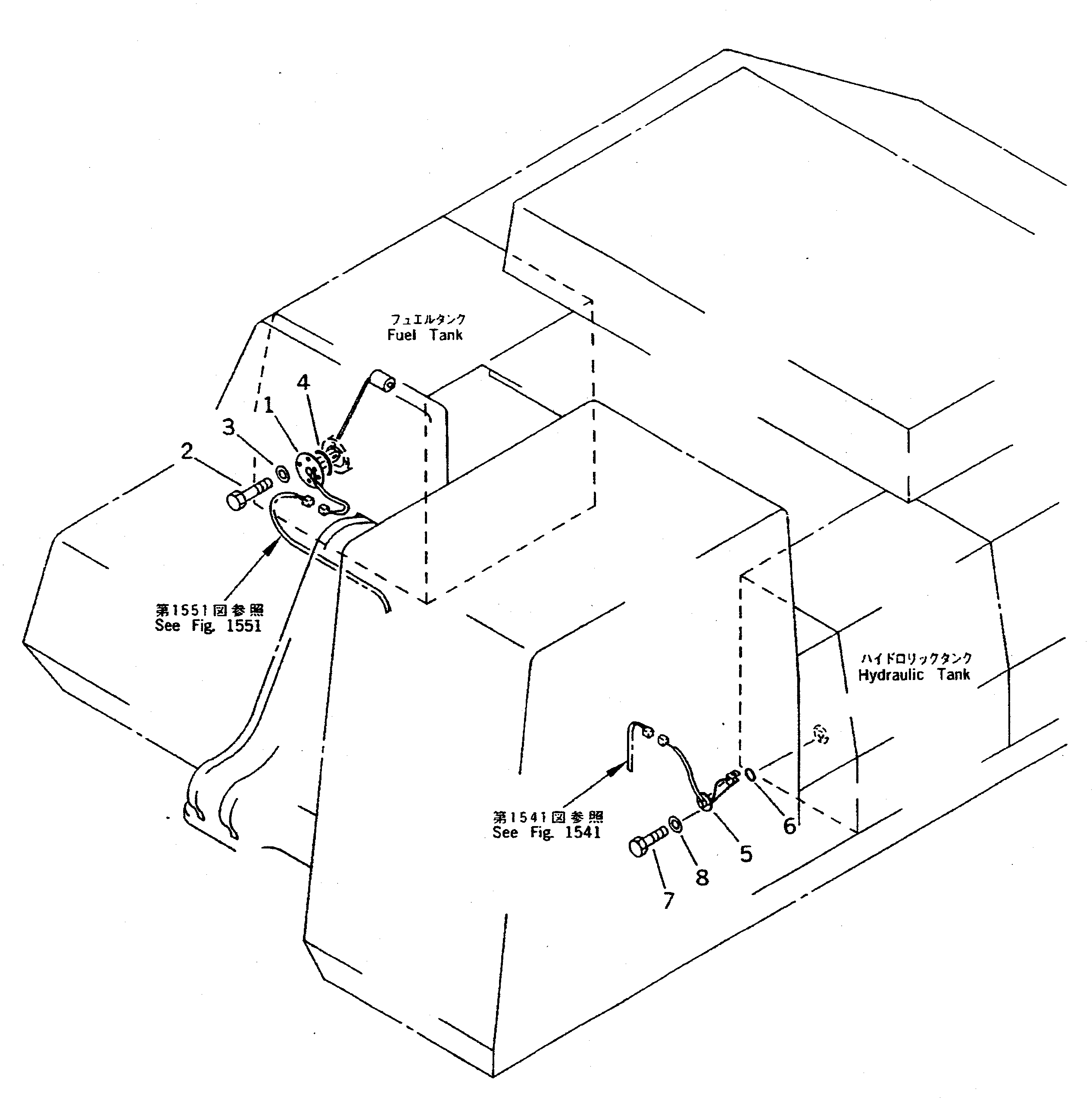 Komatsu parts book diagram for PC300LC-5K S/N K20001-UP: LEVEL SENSOR (FOR FUEL AND HYDRAULIC TANK)