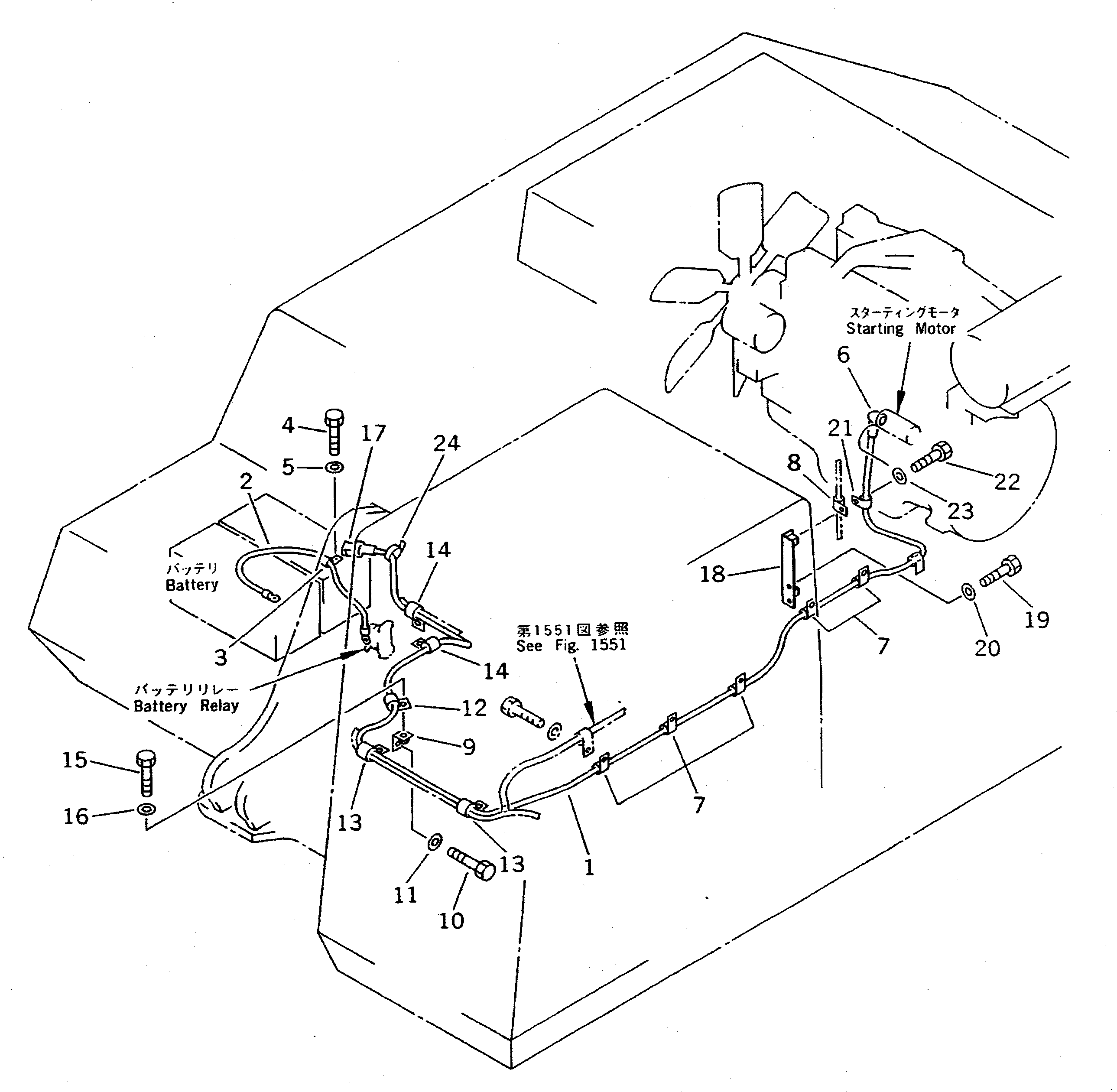 Komatsu parts book diagram for PC300LC-5K S/N K20001-UP: ELECTRICAL SYSTEM (WIRING) (BATTERY TO ENGINE)(#K20001-K20406)