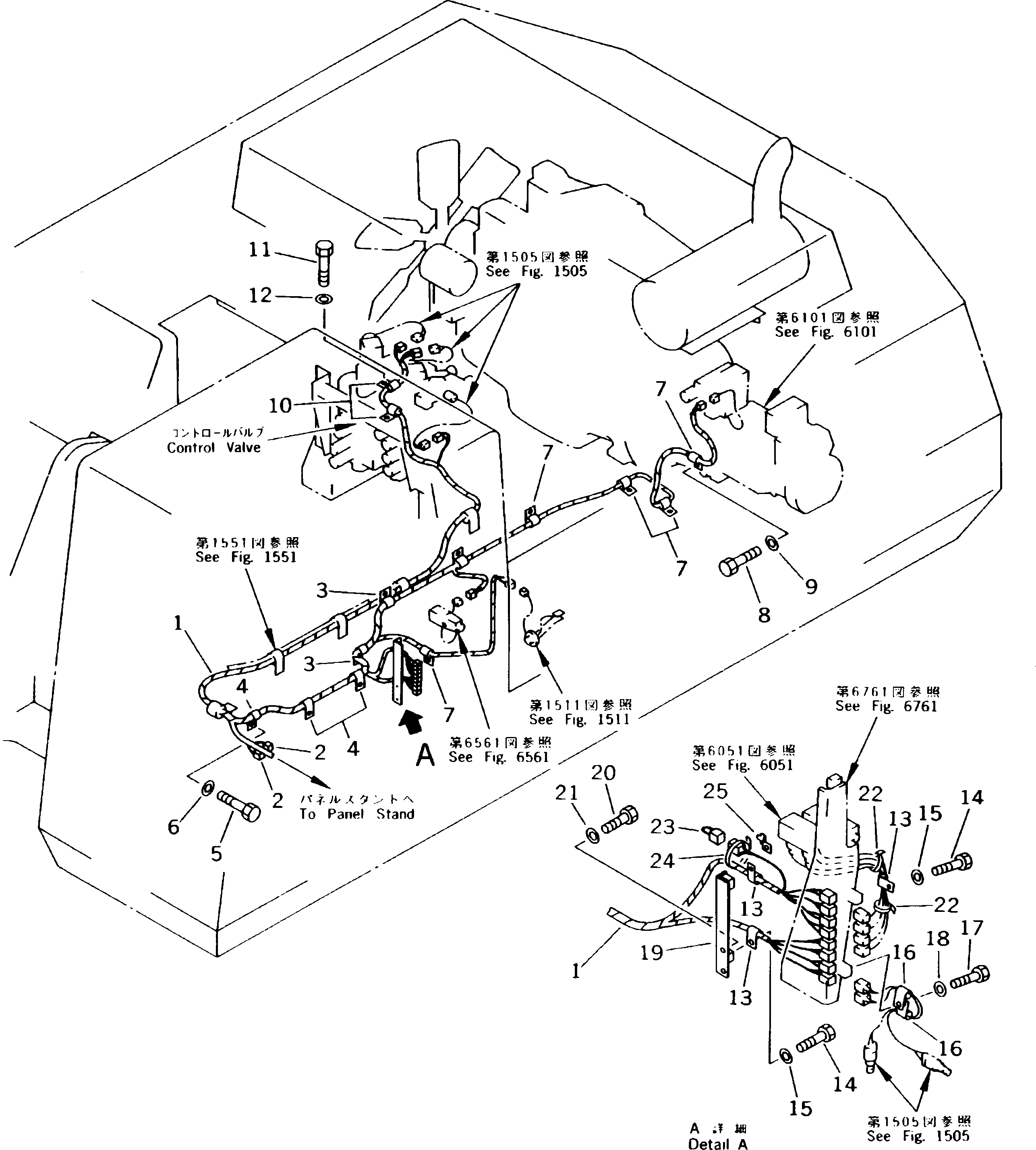 Komatsu parts book diagram for PC300LC-5K S/N K20001-UP: ELECTRICAL SYSTEM (WIRING) (CAB TO SENSOR AND VALVE)