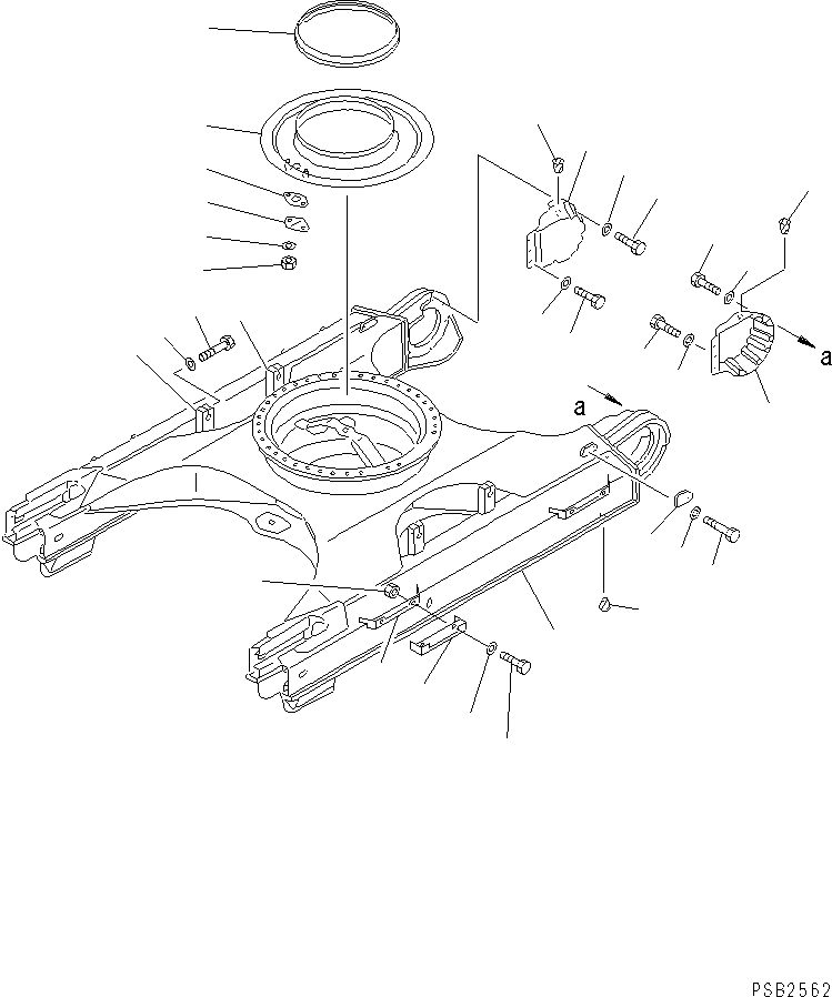 Komatsu parts book diagram for PC300LC-5K S/N K20001-UP: TRACK FRAME (FOR 850MM WIDTH TRACK SHOE) (EC SAFETY REGULATION)(#K20407-)