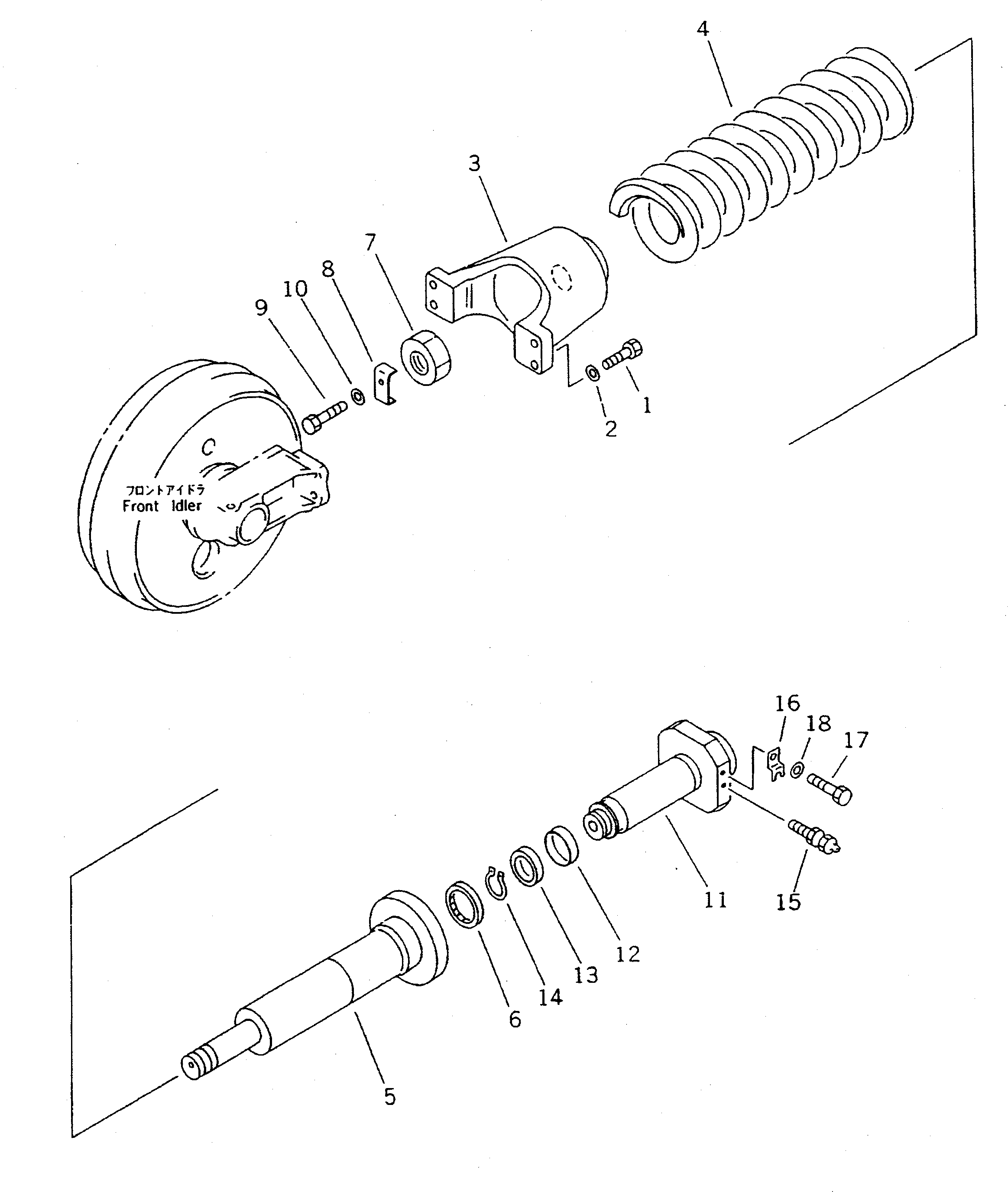 Komatsu parts book diagram for PC300LC-5K S/N K20001-UP: IDLER CUSHION