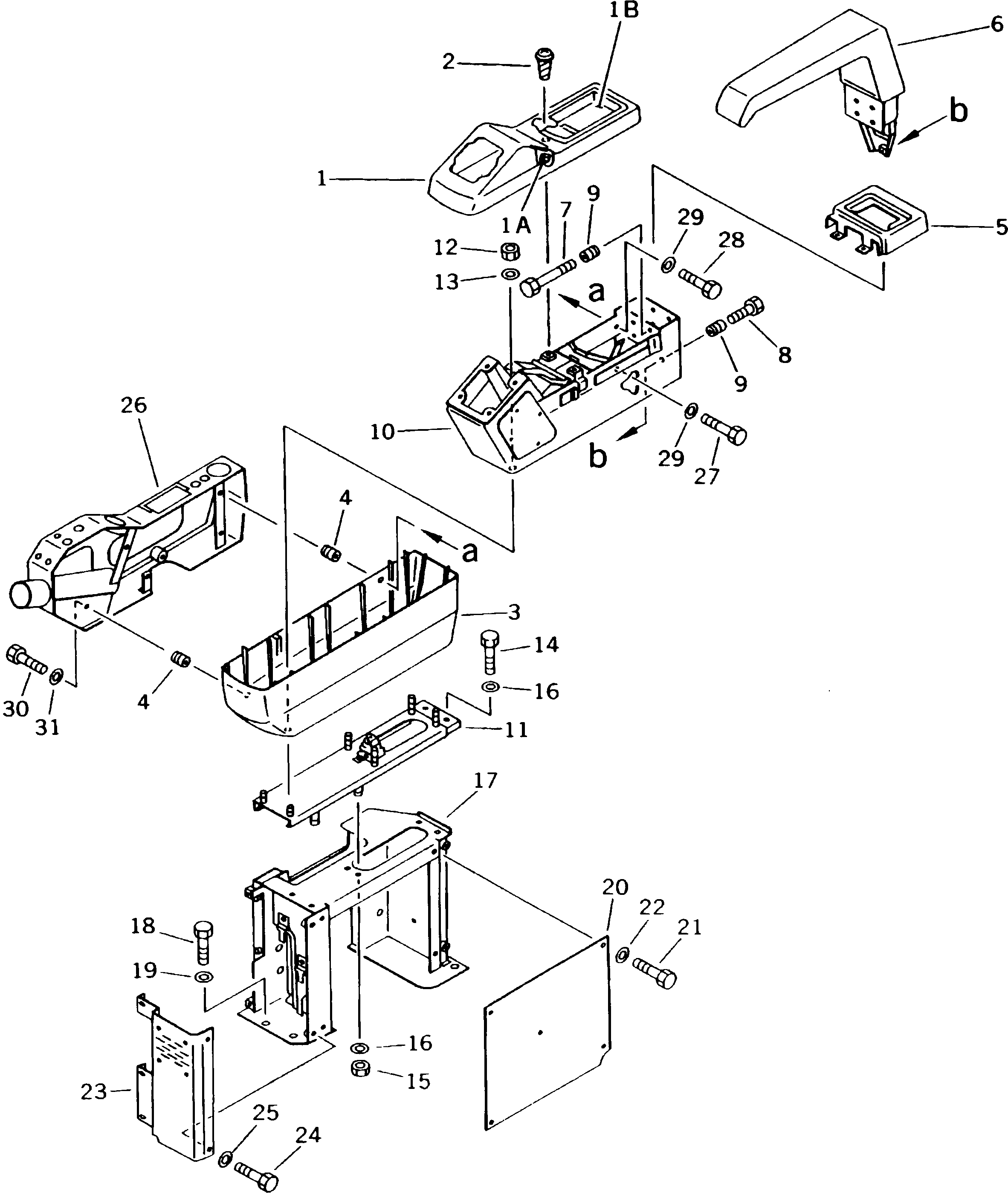 Komatsu parts book diagram for PC300LC-5K S/N K20001-UP: RIGHT STAND AND LEVER (FRONT)